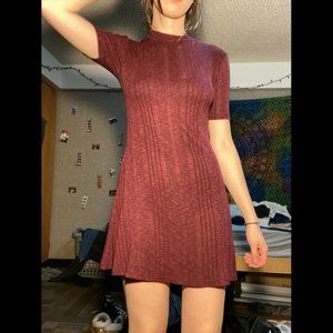 Forever 21 Maroon Mock Neck Dress